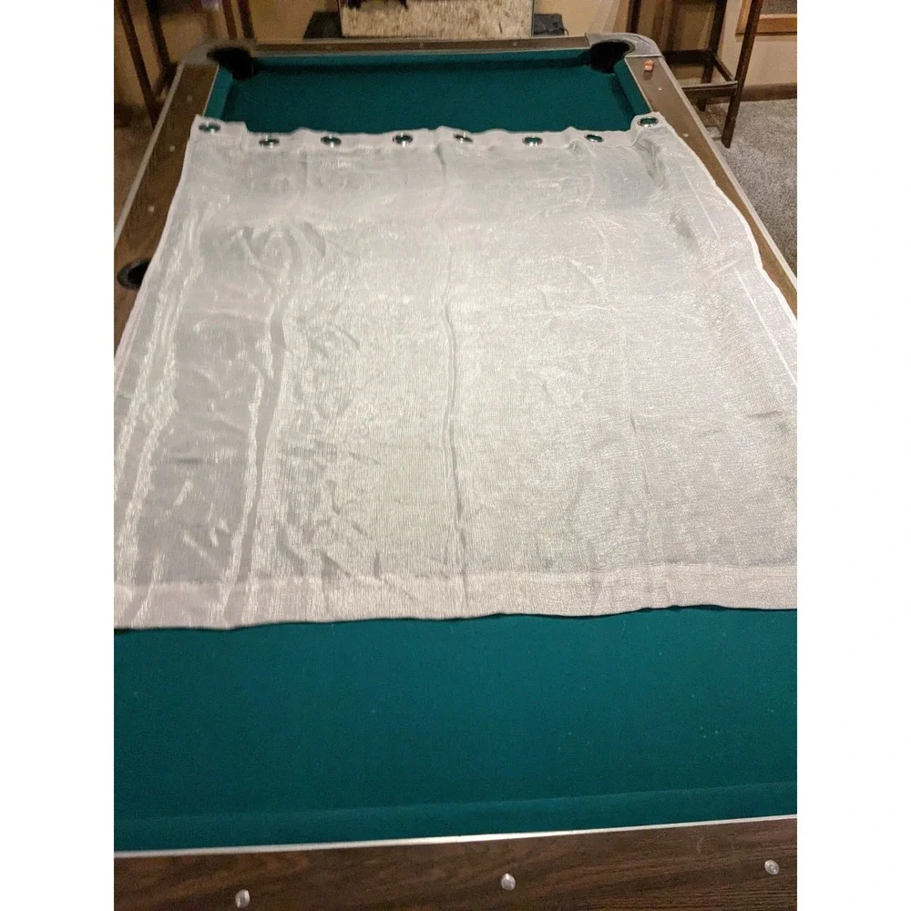 7 Panels - Silver Metallic Coarse Sheer Curtain 62